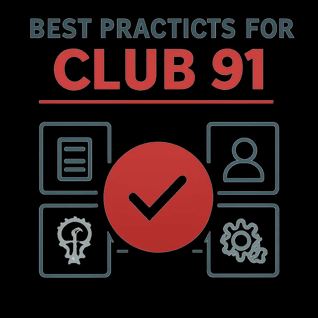 Diagram explaining best practices for using Club 91.