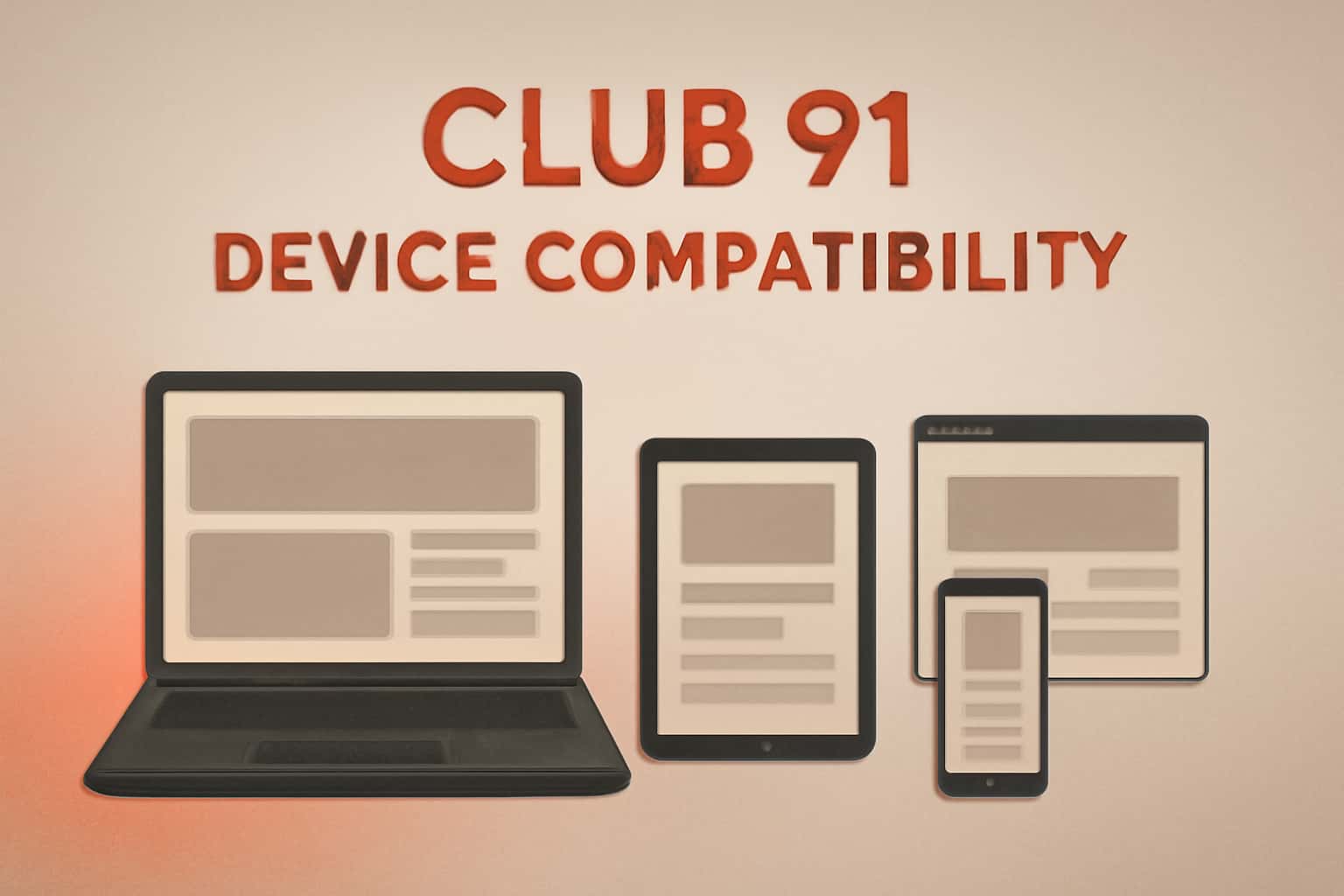 Informational graphic about Club 91 device compatibility