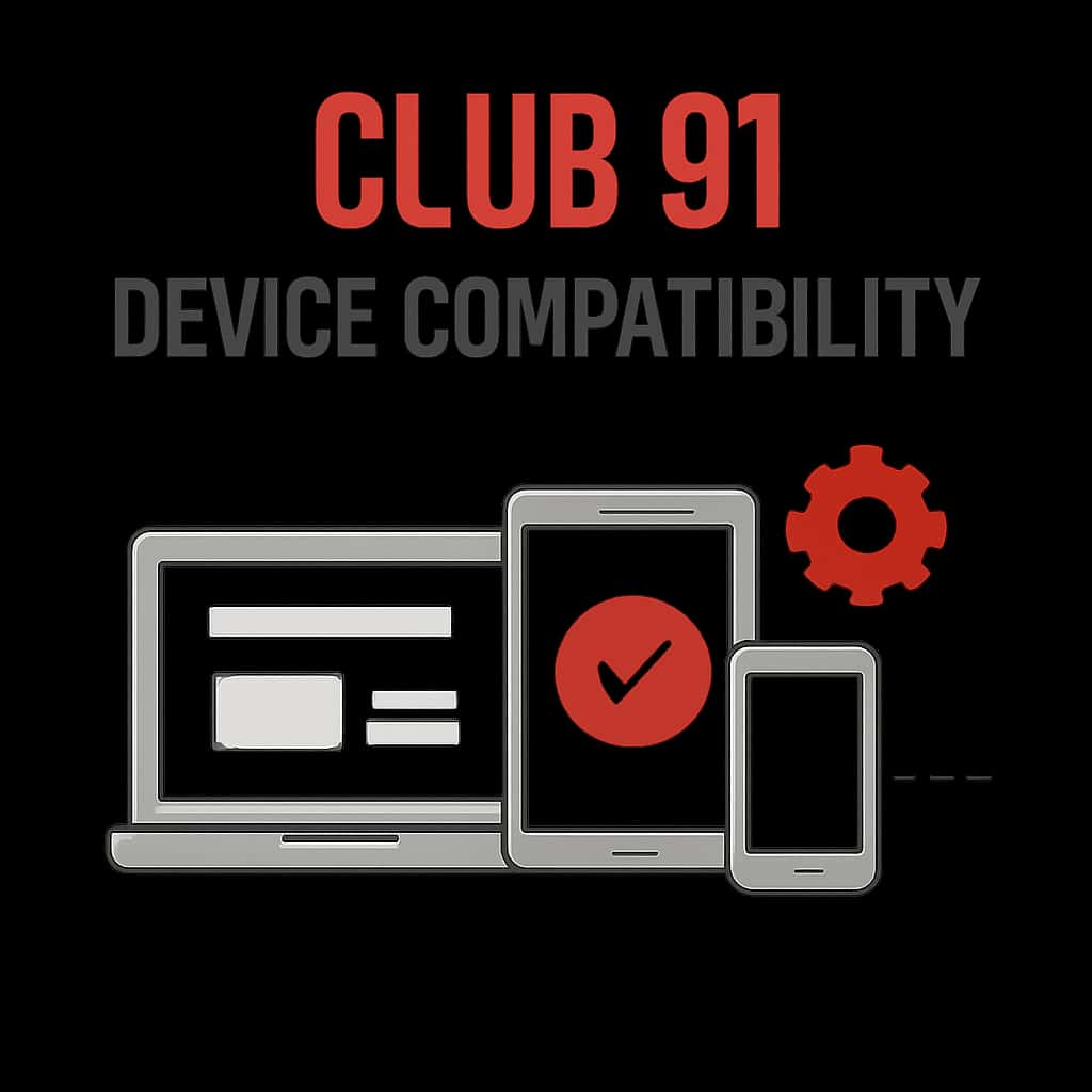 Illustration explaining Club 91 device compatibility