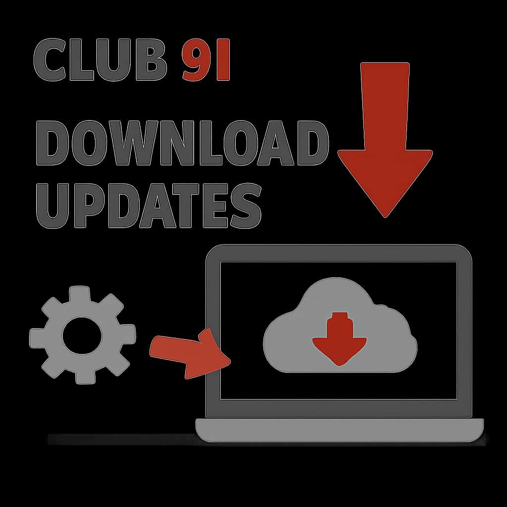 Illustration detailing the download process for Club 91 updates.