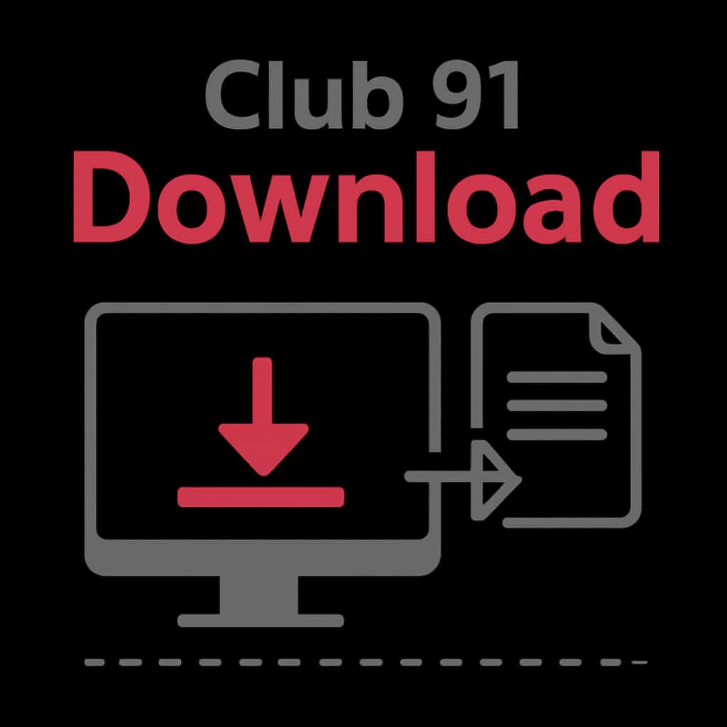 Illustration explaining the Club 91 download process.