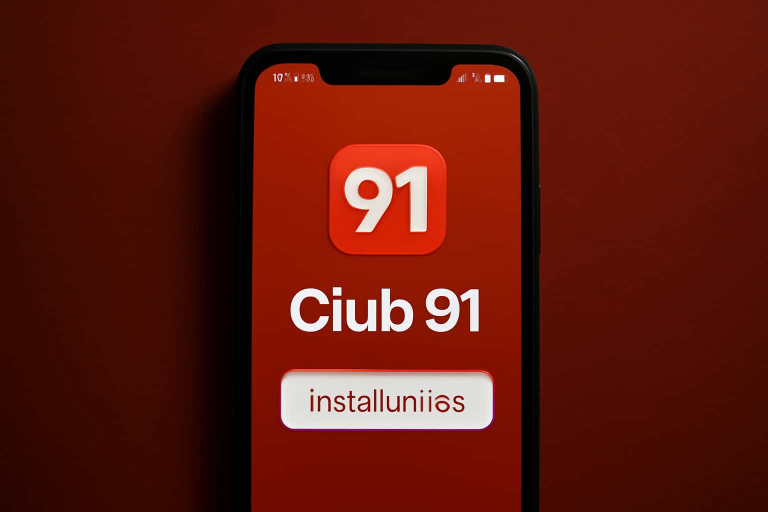 Informational scene about installing Club 91 on iOS.