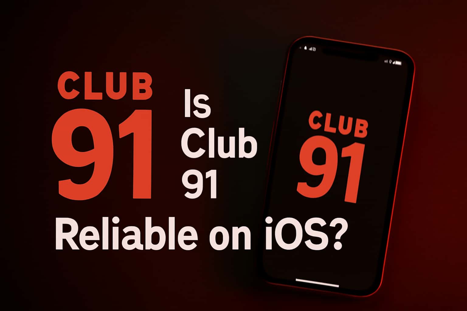 Informative graphic about the reliability of Club 91 on iOS devices.