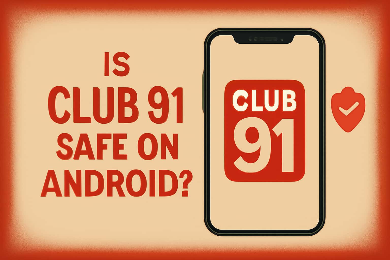 An informational scene about the safety of Club 91 on Android.