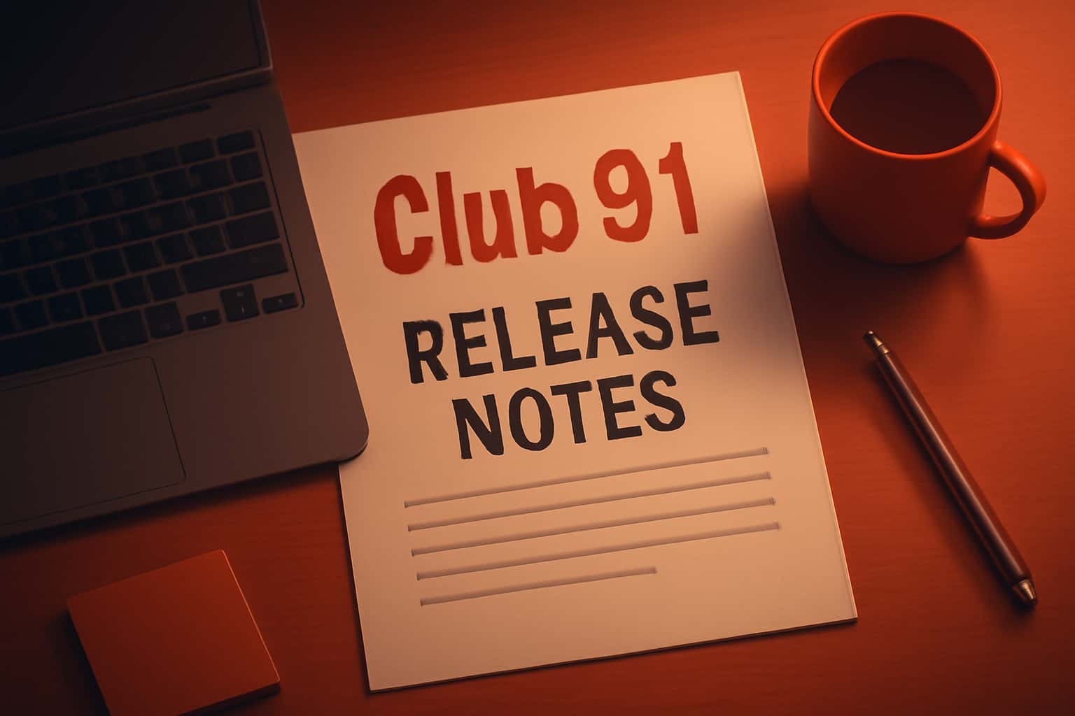Informational graphic showcasing the Club 91 Release Notes.