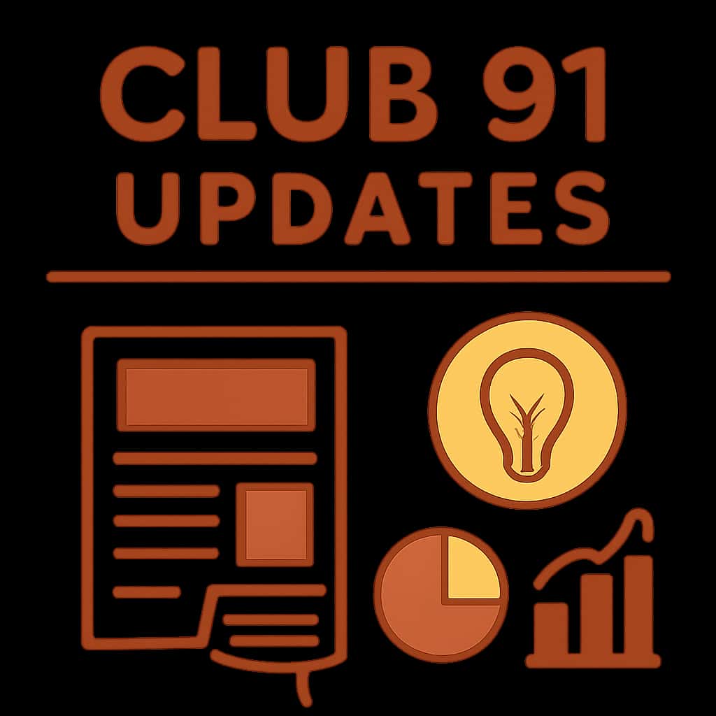 An educational diagram illustrating the features of Club 91 Updates.