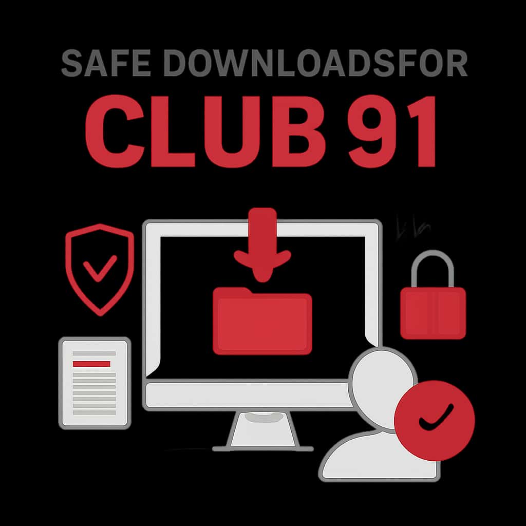 Diagram illustrating safe download procedures for Club 91.