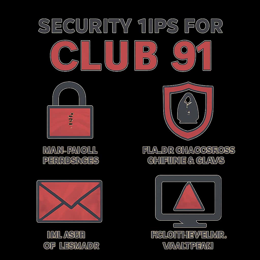 Illustration detailing security practices for Club 91.