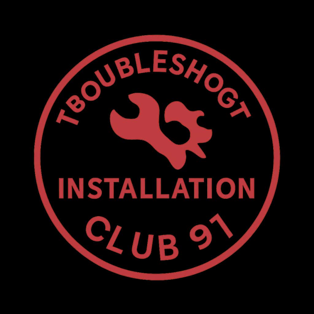Icon representing troubleshooting steps for Club 91 installation.