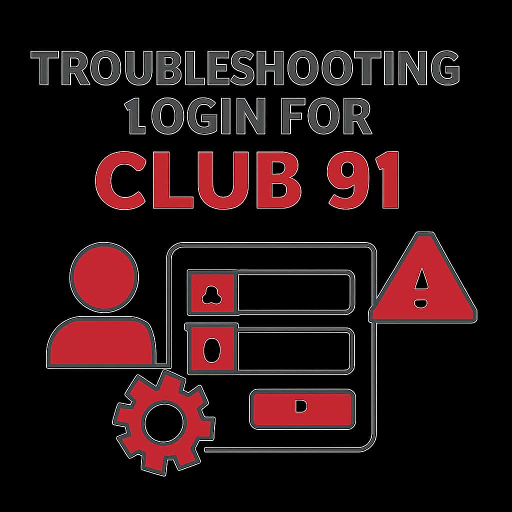 A visual representation of troubleshooting steps for logging into Club 91.