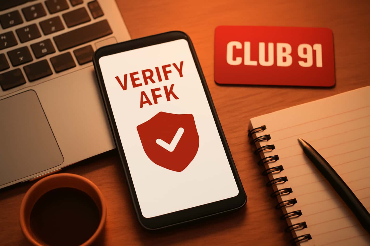 Informational scene depicting the Verify Club 91 APK with relevant design elements.